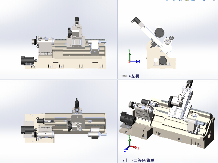 斜身车床数控车床斜导轨式自动车床3d图纸
